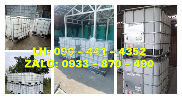 Tank nhựa ibc 1000l đựng hóa chất, bồn nhựa 1000 lít vuông trữ nước sạch, téc nhựa ibc 1000l có khung thép