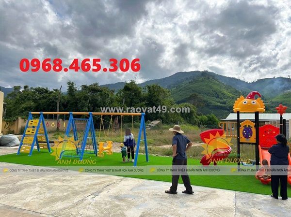 Thang leo cầu trượt xích đu liên hoàn dành cho trường mầm non