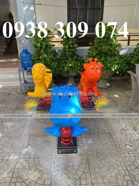 Thú nhún lò xo thiên nga cho bé mầm non, thú nhún lò xo trẻ em