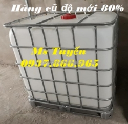 Thùng chứa dung dịch lỏng cỡ lớn, thùng ibc, tank có khung thép hàng cũ