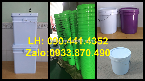 Thùng đựng sơn gel 10 lít, vỏ thùng sơn 12 lít, xô nhựa 19 lít đựng dầu nhớt