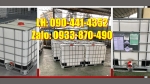 Thùng ibc 1000 lít van bi, van bướm, bồn nhựa 1000 lít trắng đựng hóa chất kho bãi