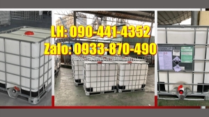 Thùng ibc 1000 lít van bi, van bướm, bồn nhựa 1000 lít trắng đựng hóa chất kho bãi