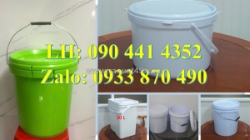 Thùng nhựa 10 lít đựng sơn dầu, xô nhựa 5 lít đựng sơn nhám, thùng đựng sơn gel 1 lít quai nhựa