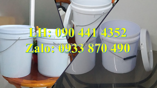 Thùng nhựa 10 lít đựng sơn dầu, xô nhựa 5 lít đựng sơn nhám, thùng đựng sơn gel 1 lít quai nhựa
