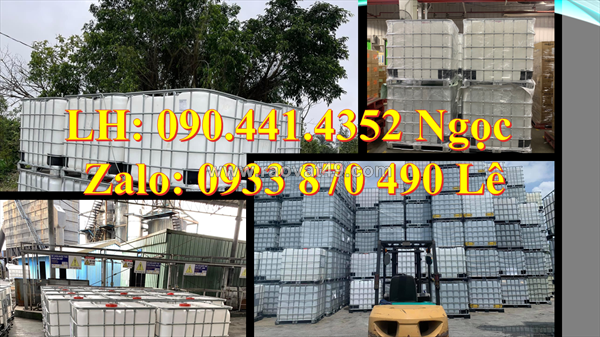 Thùng nhựa 1000 lít vuông, vỏ thùng nhựa ibc 1000 lít, vỏ tank nhựa ibc 1000 lít đựng hóa chất
