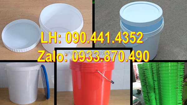 Thùng nhựa 20 lít đựng nguyên liệu, thùng đựng sơn  lít, xô nhựa 16 lít muối kim chi