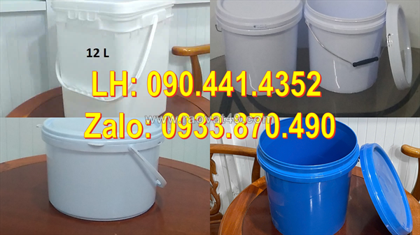 Thùng nhựa 20 lít đựng nguyên liệu, thùng đựng sơn  lít, xô nhựa 16 lít muối kim chi