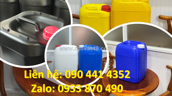 Thùng nhựa 25 lít đựng phân bón organic, can nhựa 20 lít đựng dầu hôi, can nhựa 10 lít đựng xăng