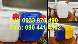 Thùng nhựa 30 lít vuông trắng dày đựng hóa chất, can nhựa 30 lít dẹp đựng chất tẩy rửa gia dụng