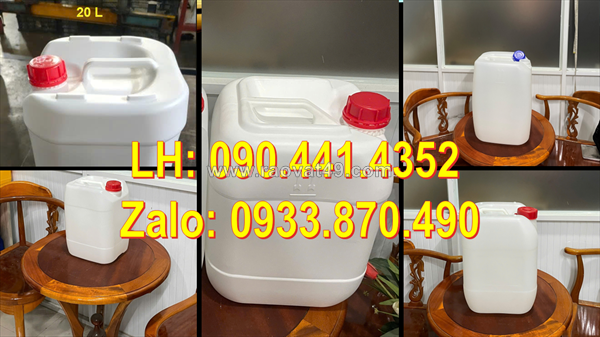Thùng nhựa vuông 30 lít xanh, can 25 lít đựng phân bón, can nhựa 20 lít đựng thuốc trừ sâu