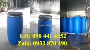 Thùng phuy nhựa 150 lít đựng dầu, thùng phuy nhựa 160 lít đai sắt, thùng phuy nhựa 220 lít thân 4 đai