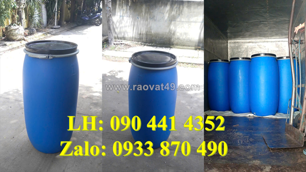 Thùng phuy nhựa 150 lít đựng dầu, thùng phuy nhựa 160 lít đai sắt, thùng phuy nhựa 220 lít thân 4 đai