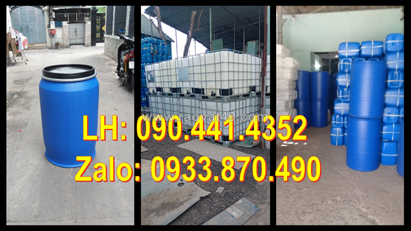 Thùng phuy nhựa 30 lít cao cấp, thùng phuy 50 lít đựng dung môi, thùng phuy 60 lít nhựa hdpe