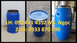Thùng phuy nhựa đai sắt 120 lít – 150 lít – 160 lít – 220 lít, thùng phuy sắt nắp hở 220 lít đai sắt