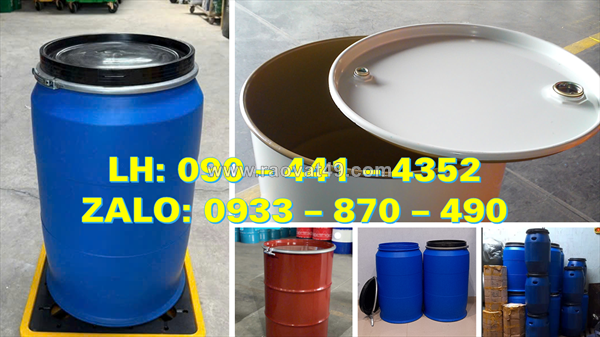 Thùng phuy sắt 220 lít đựng chất lỏng, thùng phuy sắt 220 lít đựng chất rắn, thùng phuy sắt đựng hóa chất