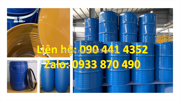 Thùng phuy sắt 220 lít đựng dung môi, vỏ thùng phuy sắt 220 lít đựng chất tẩy có tráng epoxy