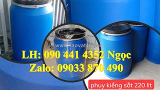 Thùng phuy sắt 220 lít đựng hóa chất dễ cháy, thùng phuy sắt đựng chất lỏng ngành hóa- sinh
