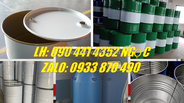 Thùng phuy sắt 220 lít đựng xăng, cồn, dầu mỡ, thùng phuy sắt qua sử dụng 220 lít đựng hóa chất