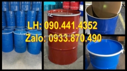 Thùng phuy sắt 220 lít màu đỏ, thùng phuy sắt màu vàng, thùng phuy sắt đựng hóa chất nhiều màu có sẵn q12