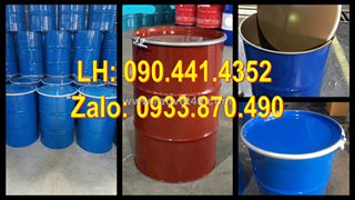 Thùng phuy sắt 220 lít màu đỏ, thùng phuy sắt màu vàng, thùng phuy sắt đựng hóa chất nhiều màu có sẵn q12