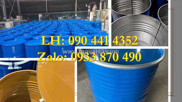 Thùng phuy sắt qua sử dụng 220 lít bao giá thị trường, thùng phuy sắt qua sử dụng còn mới 80-90%