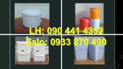 Thùng sơn 12 lít màu xanh lá, vỏ thùng sơn 16 lít màu xanh dương, thùng sơn  lít màu vàng
