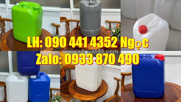 Thùng vuông 25 lít công nghiệp, can nhựa 20 lít đựng hóa chất loại tốt mua ở đâu tphcm
