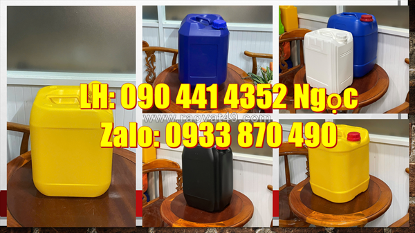 Thùng vuông 25 lít công nghiệp, can nhựa 20 lít đựng hóa chất loại tốt mua ở đâu tphcm