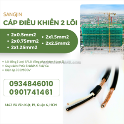 Tổng kho phân phối cáp điện sangjin 2 lõi tại sài gòn, đồng nai, bình dương
