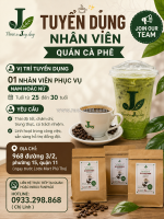 Tuyển 1 nhân viên phục vụ và 1 pha chế quận 11