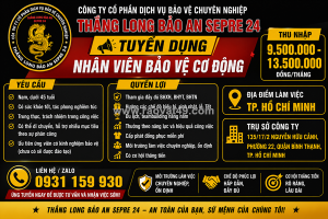 Tuyển nhân viên bảo vệ cơ động tp. hồ chí minh
