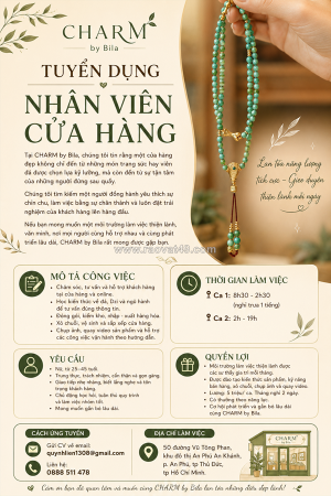 Tuyển nữ nhân viên cửa hàng charm by bila