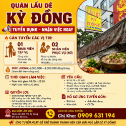Tuyển nv tạp vụ, phục vụ quận 3 [ko cần kn]