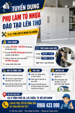 Tuyển phụ làm tủ nhựa – đào tạo lên thợ