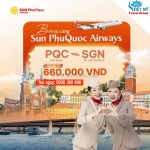 Vé tphcm đi phú quốc chỉ từ 660.000đ cùng sun phuquoc airways