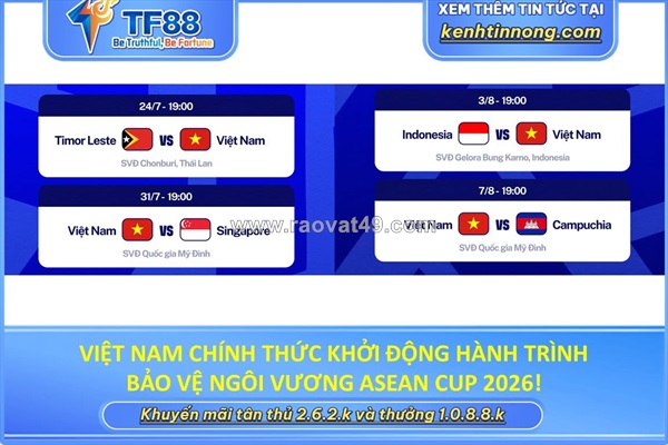 Việt nam chính thức khởi động hành trình bảo vệ ngôi vương asean cup 2026!