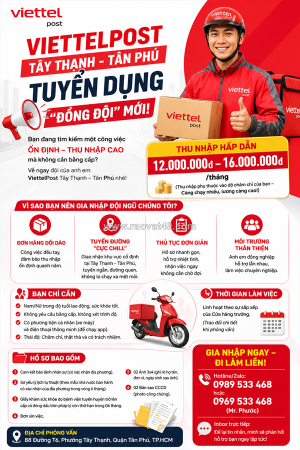 Viettelpost tây thạnh tuyển nv giao nhận