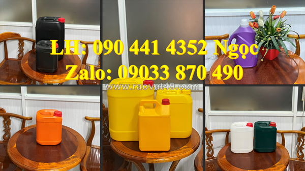 Vỏ can nhựa 2 lít vuông, can nhựa 5 lít tròn đựng hóa chất, can nhựa 5 lít đựng nước lau sàn