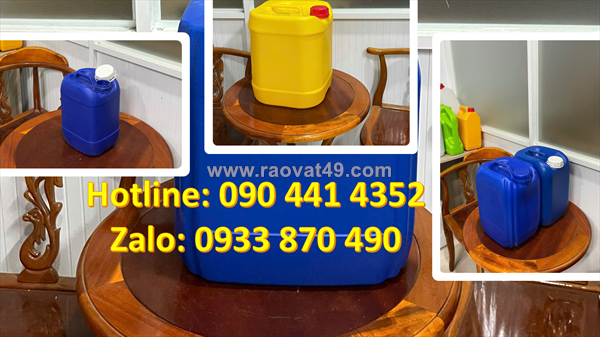 Vỏ can nhựa 25 lít đựng dung dịch, vỏ thùng nhựa 30 lít vuông đựng hóa chất môi trường