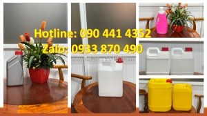 Vỏ can nhựa 5 lít đựng vi sinh, can nhựa 2 lít đựng javen, can nhựa 1 lít đựng dược phẩm