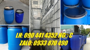Vỏ thùng phuy nhựa 220 lít đựng xăng, thùng phuy nhựa 120 lít đựng nước đường, thùng phuy 100 lít đựng rượu