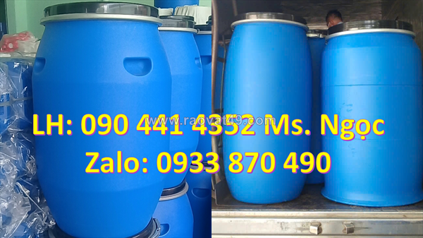 Vỏ thùng phuy nhựa 30 lít, lu nhựa 50 lít, thùng nhựa 120 lít đựng thực phẩm đóng hộp