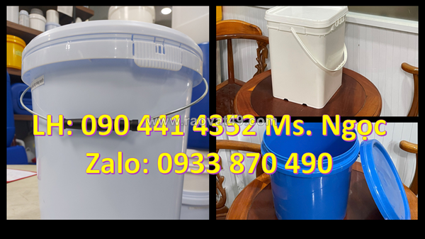 Vỏ thùng sơn 20 lít, xô nhựa 22 lít đựng sơn gel, sơn nhám, sơn nước.. các loại