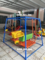 Xích đu trẻ em 3 chỗ ngồi hình con vật , xích đu sắt cho bé mầm non