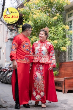 Áo dài dâu rể bigsize – đẹp đôi, sang trọng, không lo size