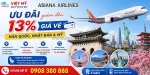 Asiana airlines giảm đến 13% giá vé quốc tế