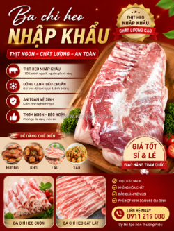 Ba chỉ heo nhập khẩu nga, đức, ba lan – giá sỉ cạnh tranh