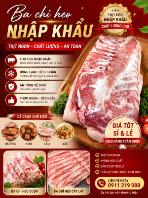 Ba chỉ heo nhập khẩu nga, đức, ba lan – giá sỉ cạnh tranh