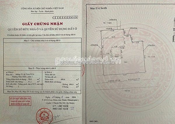 Bán biệt thự thảo điền, mt đường số 59, dt 404,6m2, ngang 22m, 2 tầng, đang cho thuê